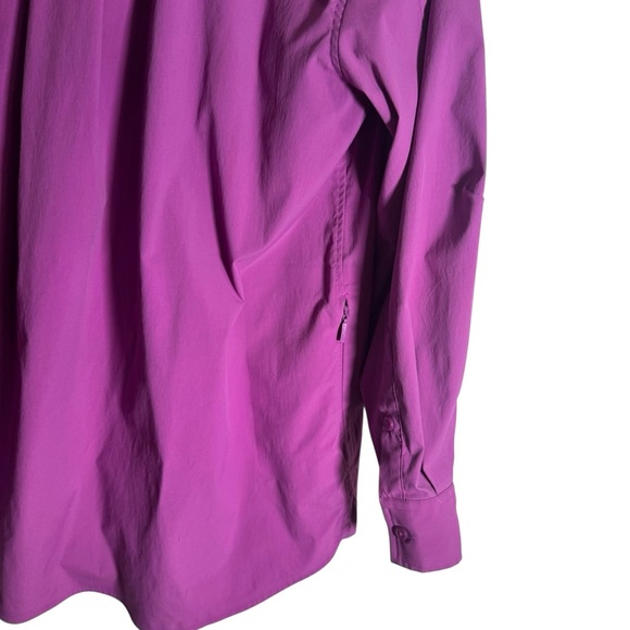 Athleta Poplin Top Oversized Button Down Shirt Jazzy Purple Women's Size Small - Picture 7 of 8